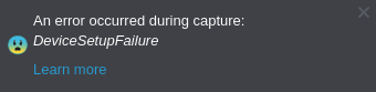 DeviceSetupFailure error message