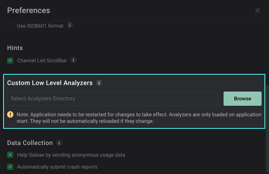 Custom Low Level Analyzers Directory Location