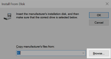 Install From Disk - Click Browse